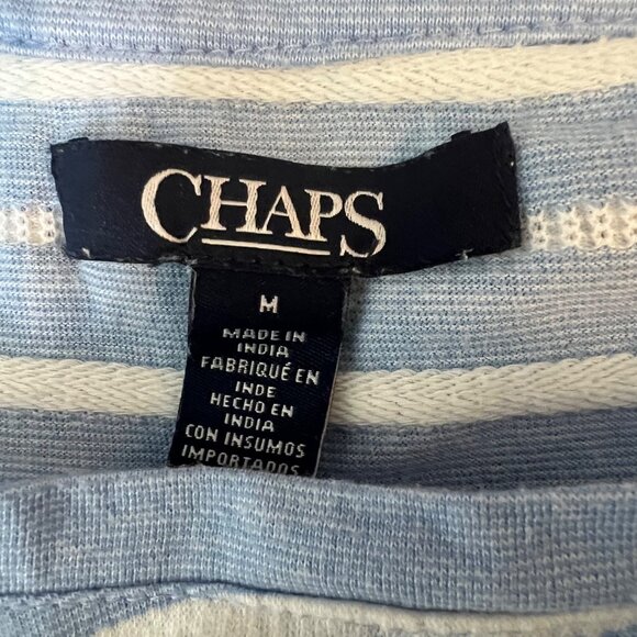 Chaps Shirt M Blue White Striped Nautical Side Tie Pullover Top Size Medium - Picture 8 of 9